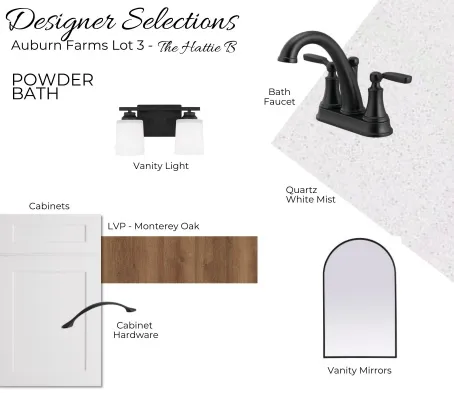 Designer Selections for Auburn Farms Lot 3 - Hattie B - All plans, pricing, and specifications are subject to change without notice.