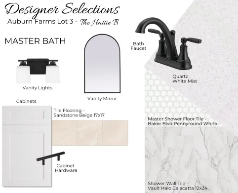 Designer Selections for Auburn Farms Lot 3 - Hattie B - All plans, pricing, and specifications are subject to change without notice.