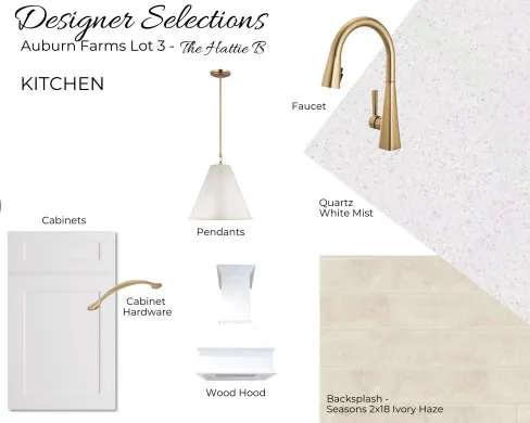 Designer Selections for Auburn Farms Lot 3 - Hattie B - All plans, pricing, and specifications are subject to change without notice.