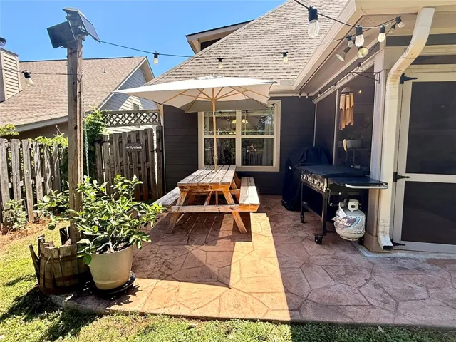 This private outdoor space features a decorative patio for entertaining.