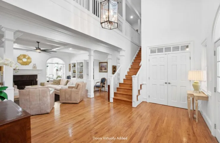 View from Foyer showing doors added to make the room behind a true 4th bedroom!

