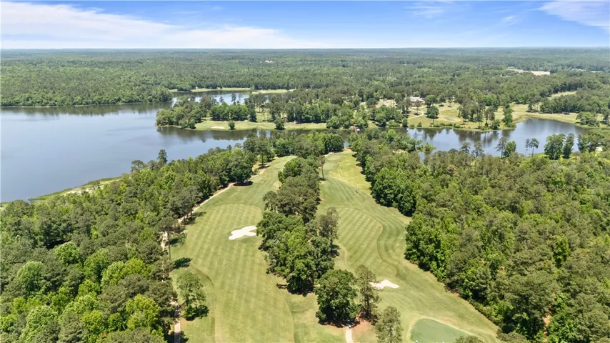 This aerial view showcases the adjacent RTJ golf course.
