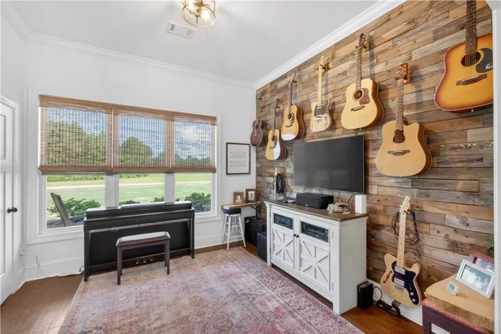 The Study/Office currently used as a music room.  Also includes access to the Safe Room.