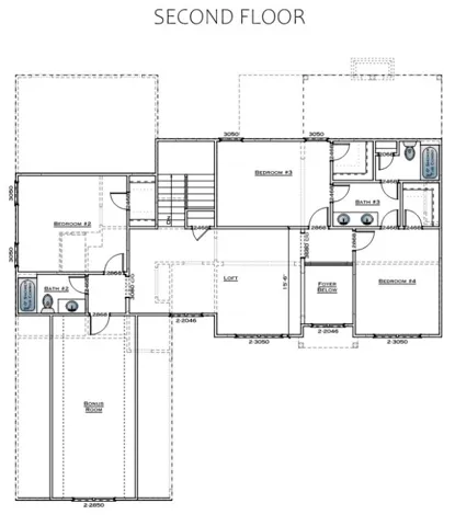 The Hunter B - Second Floor - All plans, pricing and specifications are subject to change without notice.
