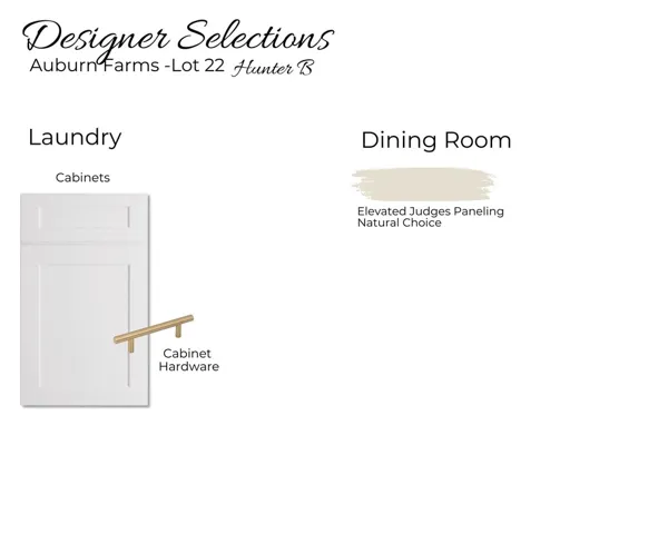 Auburn Farms Lot 22 Dining Room/Laundry Room Selections - All plans, pricing and specifications are subject to change without notice.