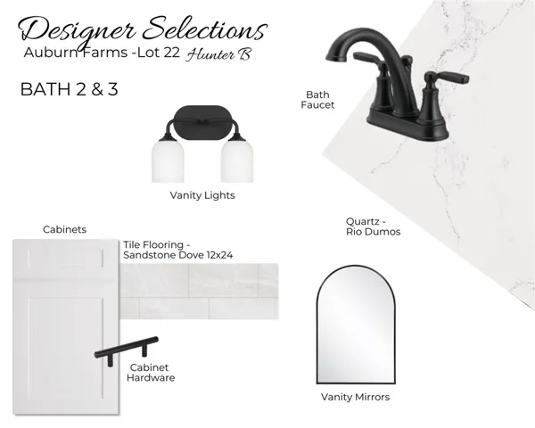 Auburn Farms Lot 22 Guest Bathroom Selections - All plans, pricing and specifications are subject to change without notice.