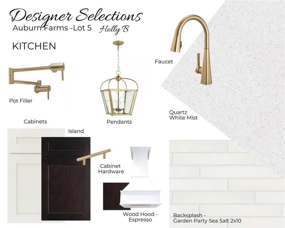 Auburn Farms Lot 5 Kitchen Selections - All plans, pricing and specifications are subject to change without notice.