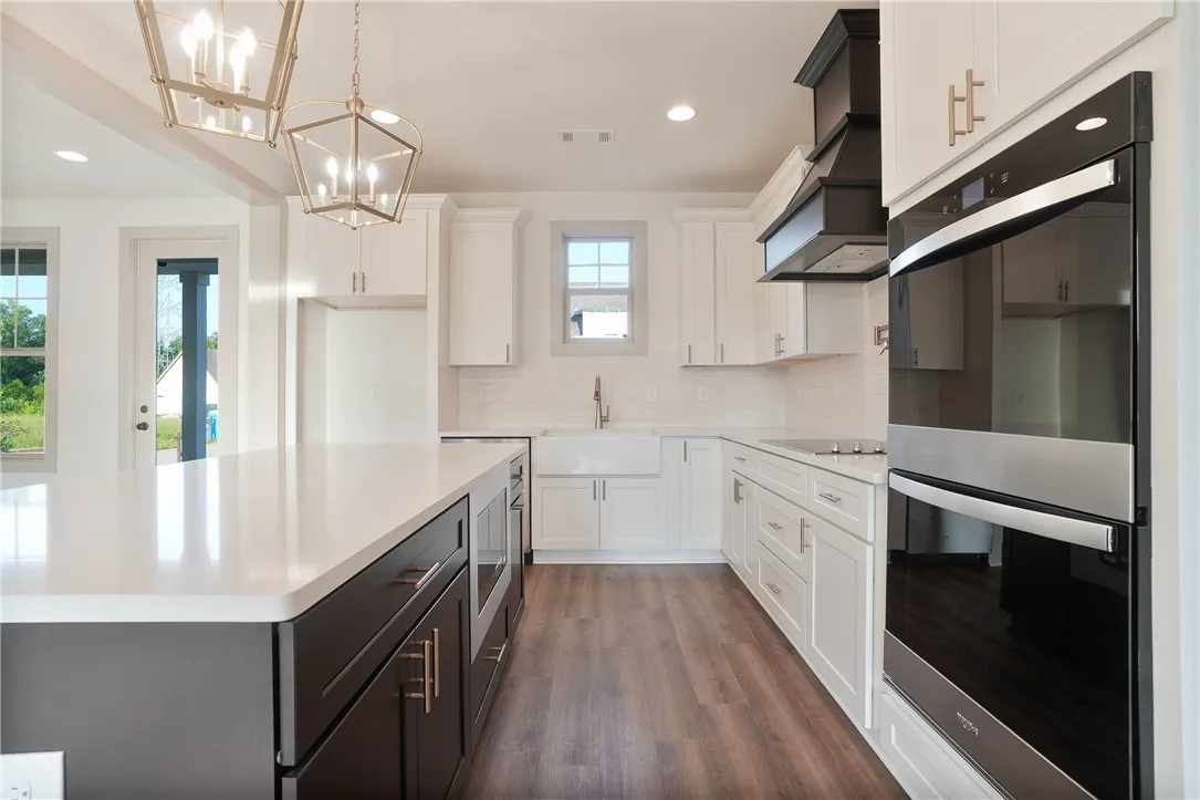 Fireclay Sink & Wood Hood above Range