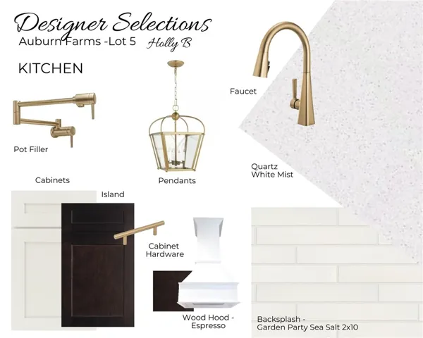 Auburn Farms Lot 5 Kitchen Selections - All plans, pricing and specifications are subject to change without notice.