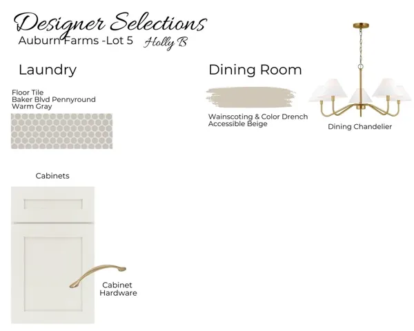 Auburn Farms Lot 5 Dining Room & Laundry Selections - All plans, pricing and specifications are subject to change without notice.