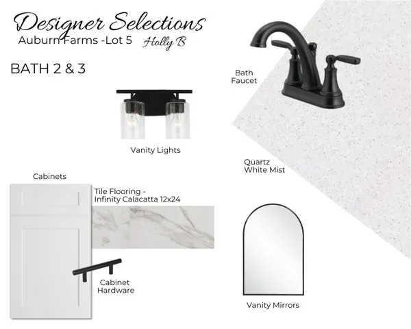 Auburn Farms Lot 5 Guest Bathroom Selections - All plans, pricing and specifications are subject to change without notice.