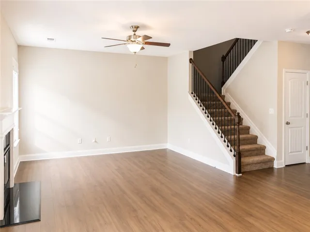 The great room is the heart of the home with an open living room/kitchen layout.
