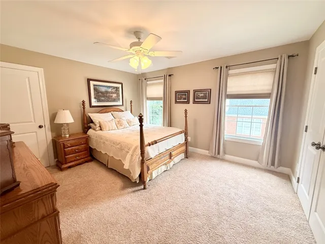 A comforting bedroom with large walk-in closet can be second primary