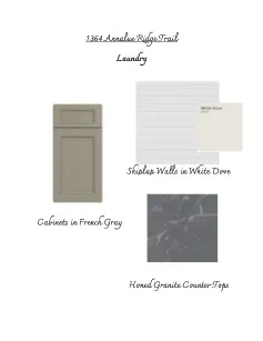 Imagine stylish French Gray cabinets paired with honed granite countertops and crisp white shiplap walls.