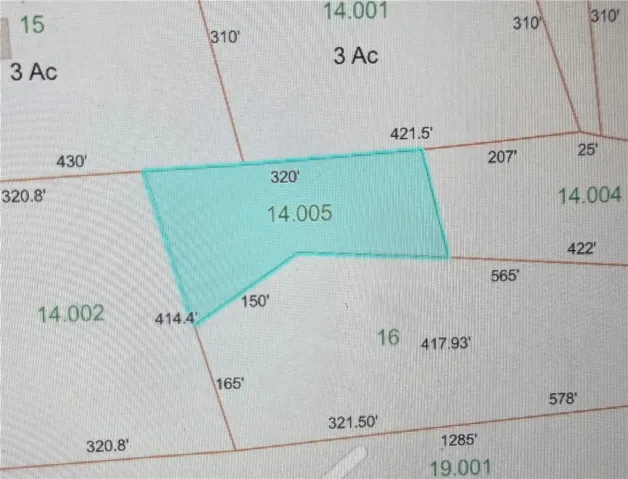 Visualize property lines and dimensions with this precise plat map, delineating lot 14.005 and its neighbors.