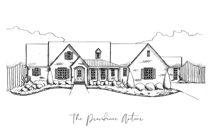 A charming single-story residence with a welcoming front porch and manicured landscaping.