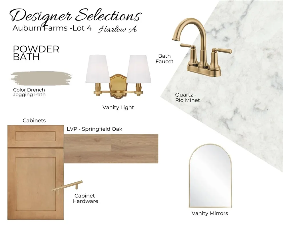 Auburn Farms Lot 4 - Powder Bath Selections - All plans, pricing and specifications are subject to change without notice.