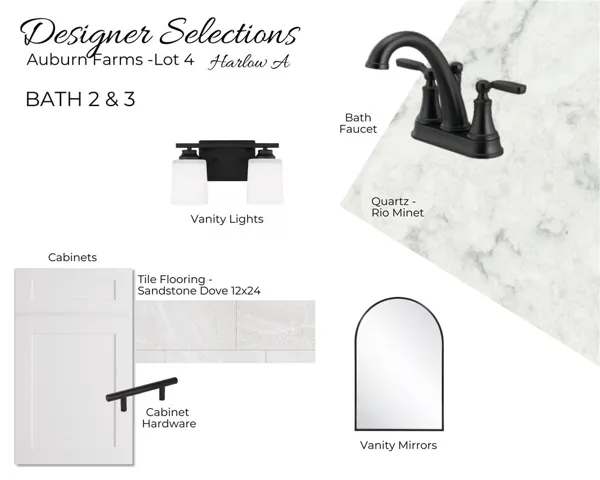 Auburn Farms Lot 4 - Bathroom Selections - All plans, pricing and specifications are subject to change without notice.