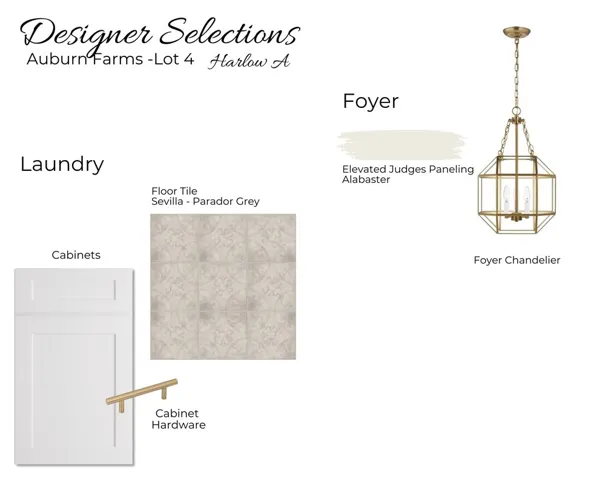 Auburn Farms Lot 4 - Foyer/Laundry Selections - All plans, pricing and specifications are subject to change without notice.