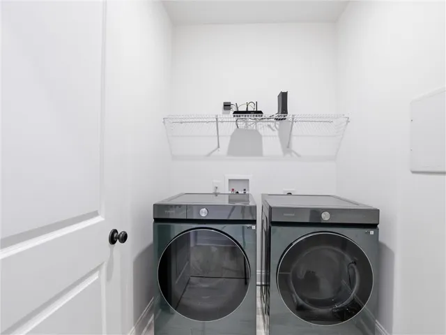 Discover convenience with a dedicated laundry room featuring modern appliances.