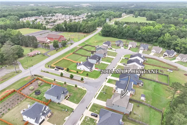 An aerial perspective reveals a vibrant community nestled among verdant landscapes.