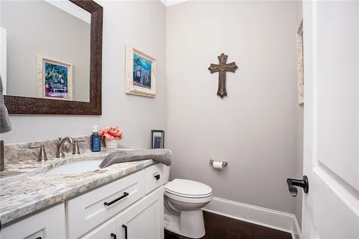 Half bath on main level.