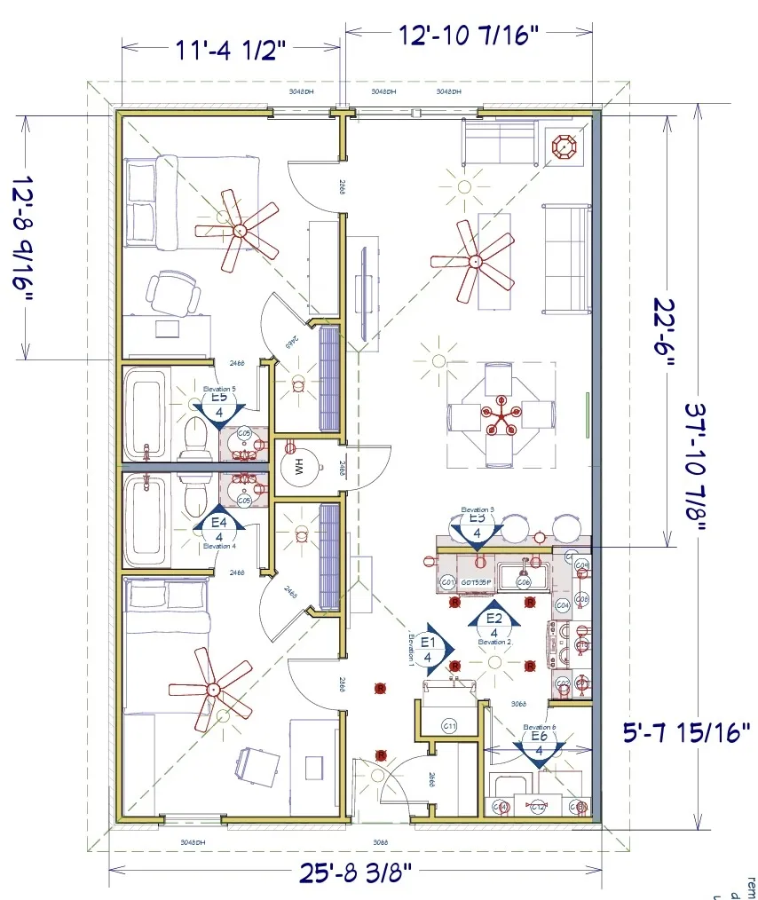 Visualize the thoughtful layout of this dwelling with a detailed floor plan, highlighting its functional flow.