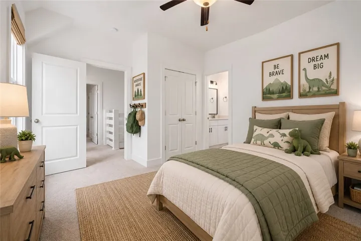 Bedroom #5. Connects to bedroom #4 with Jack-n-Jill bath. Image has been virtually staged.