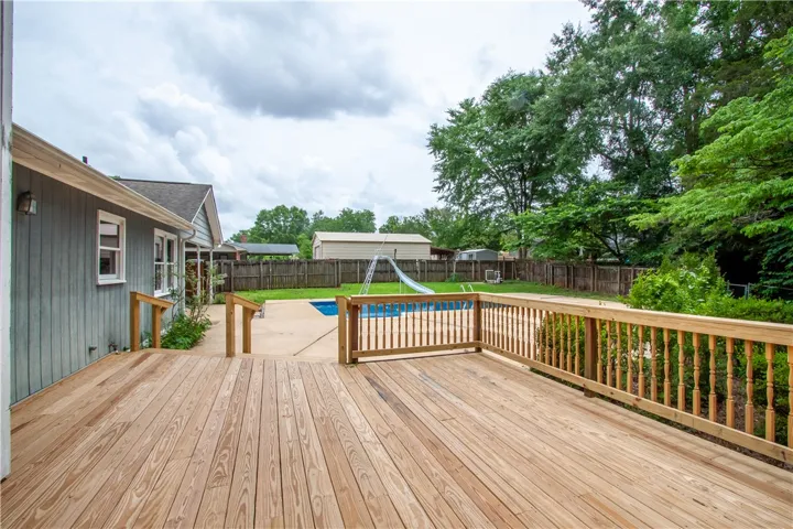 Spacious wooded deck completely rebuilt in 2026.