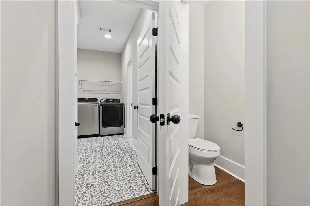 Half bath on main floor near laundry room.
