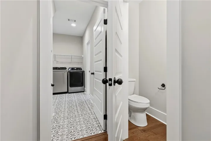 Half bath on main floor near laundry room.