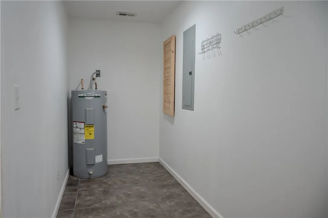 Essential utilities are neatly contained in this practical and well-maintained utility area.