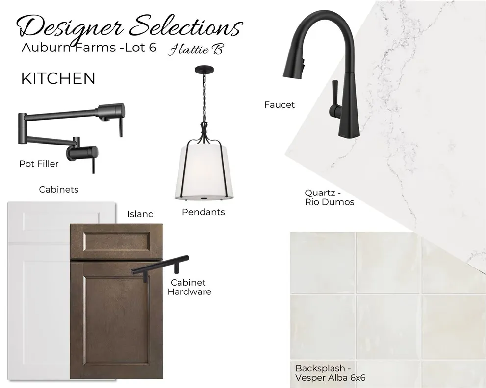 Auburn Farms Lot 6 - Kitchen Selections - All plans, pricing and specifications are subject to change without notice.
