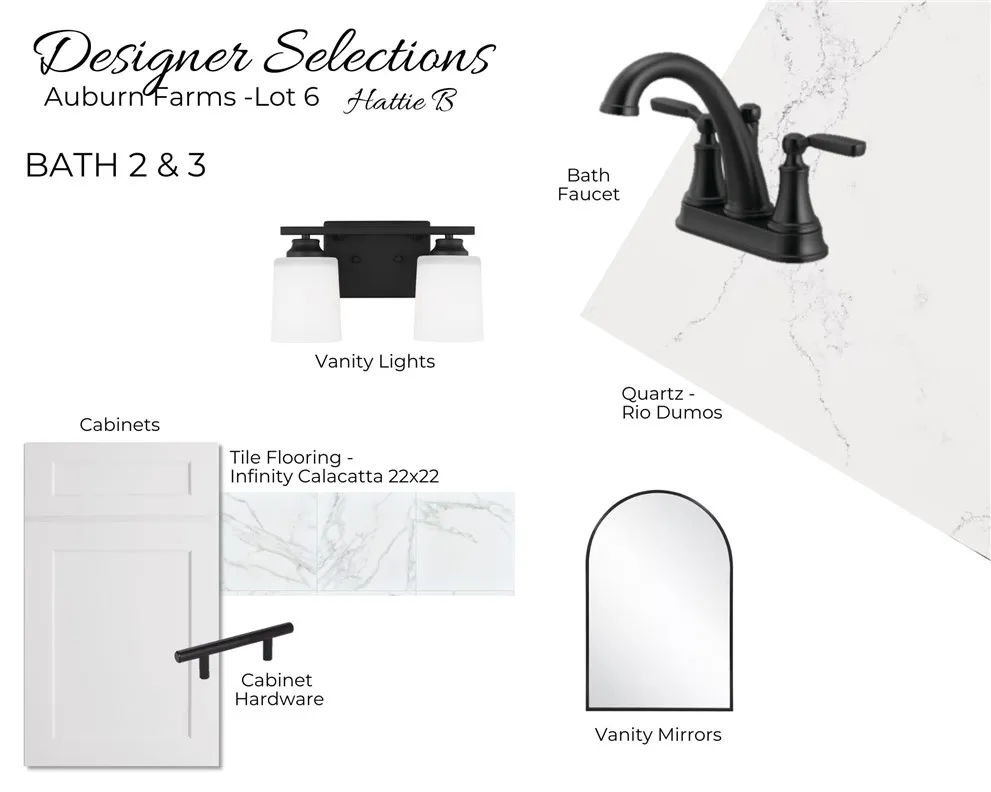 Auburn Farms Lot 6 - Bathrooms- All plans, pricing and specifications are subject to change without notice.