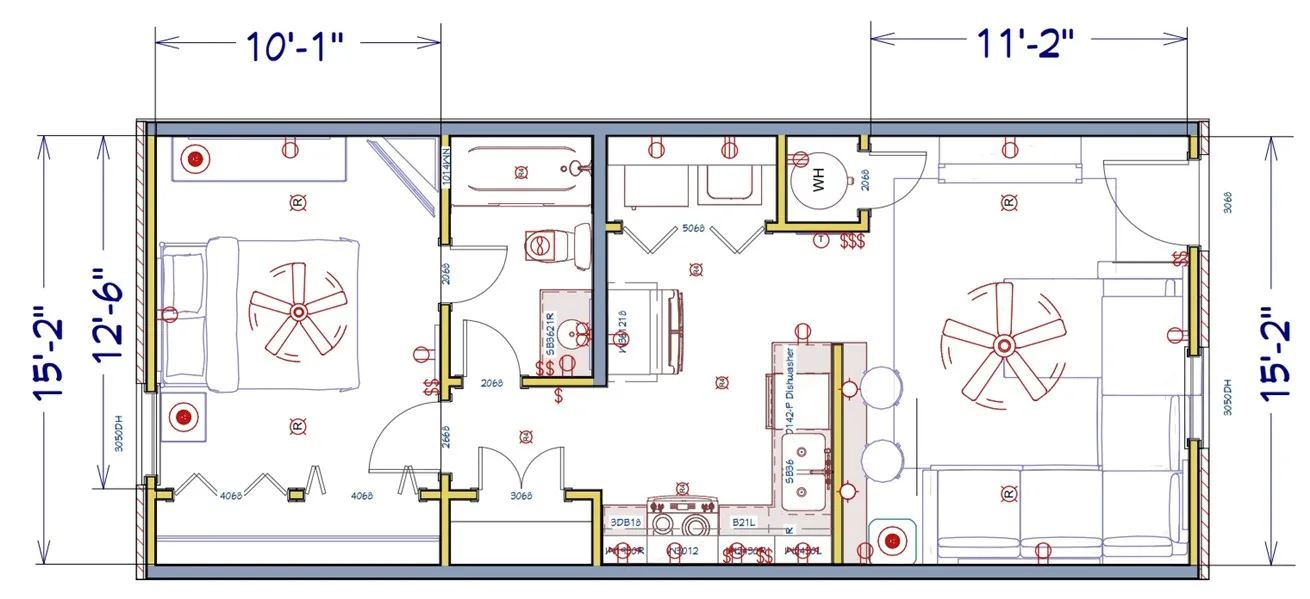 A well-designed floor plan details a versatile living space with distinct zones for relaxation and daily activities.