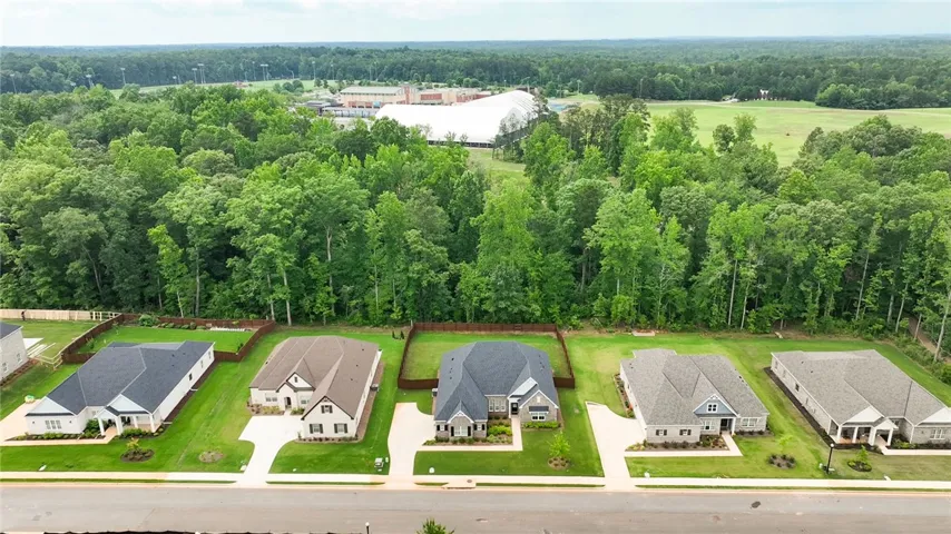Aerial of Hidden Lakes with the Opelika Sportsplex & Aquatics Center shown.