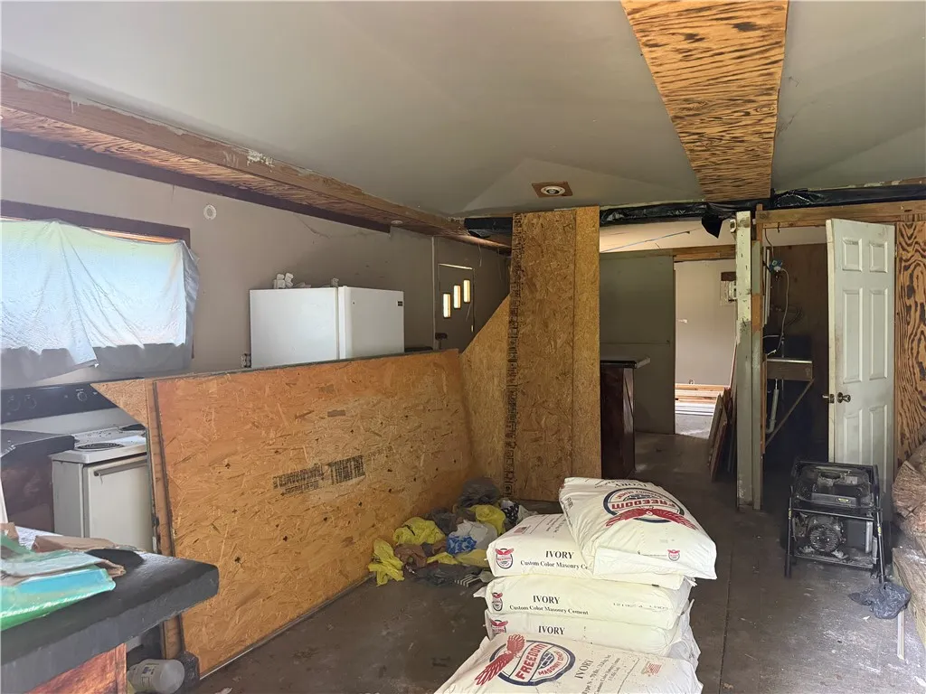 A partially finished interior space awaits your design vision and upgrades.