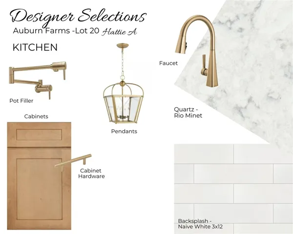 Auburn Farms Lot 12 - Kitchen Selections - All plans, pricing, and specifications are subject to change without notice.