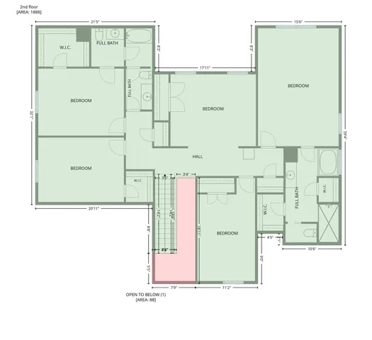 Visualize your future home with this thoughtfully laid-out floor plan for the second story.