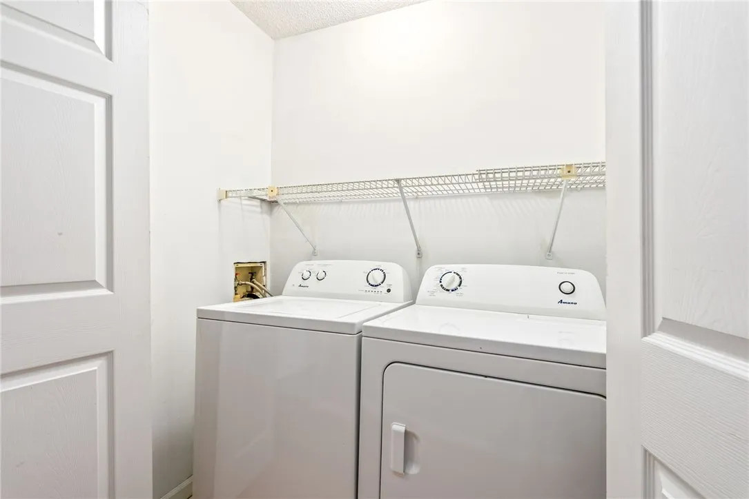 A dedicated laundry space provides optimal functionality and easy-care appliances.