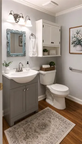 2nd bathroom has washer dryer connections and room for shower insert!