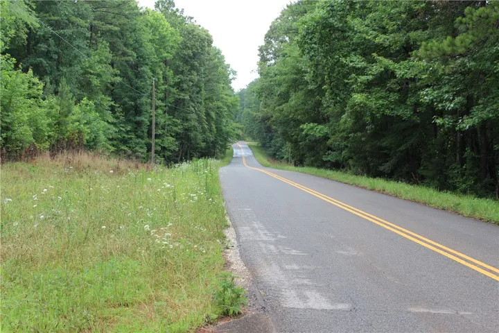 A tranquil, tree-lined road winds through a verdant landscape, offering a serene escape.