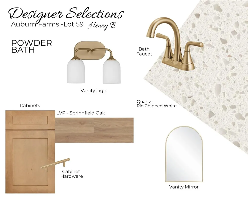 Auburn Farms Lot 59 - Designer Selections - Powder Bath - All plans, pricing and specifications are subject to change without notice.