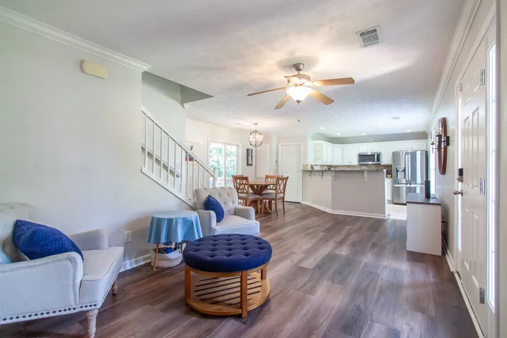 Enjoy the downstairs living room with this open floorpan.