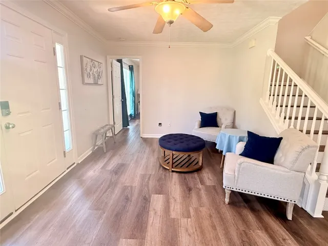 Enjoy the downstairs living room with this open floorpan.