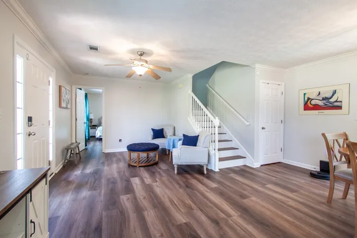 Enjoy the downstairs living room with this open floorpan.