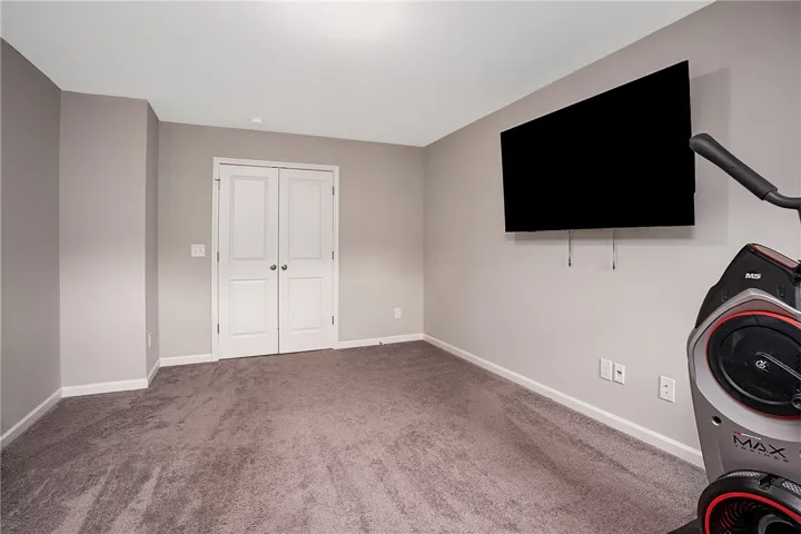 A versatile bonus room perfect for an exercise area, playroom, or media room.