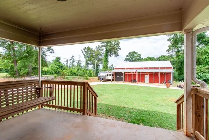 Covered rear porch.