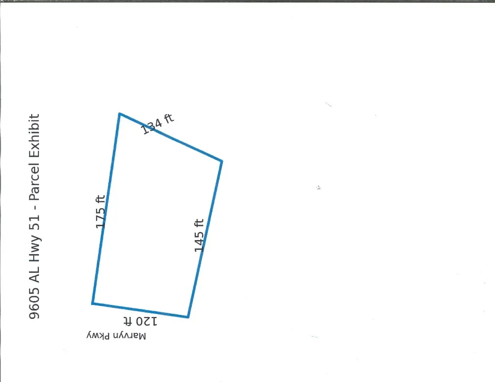 Sketch of lot dimensions