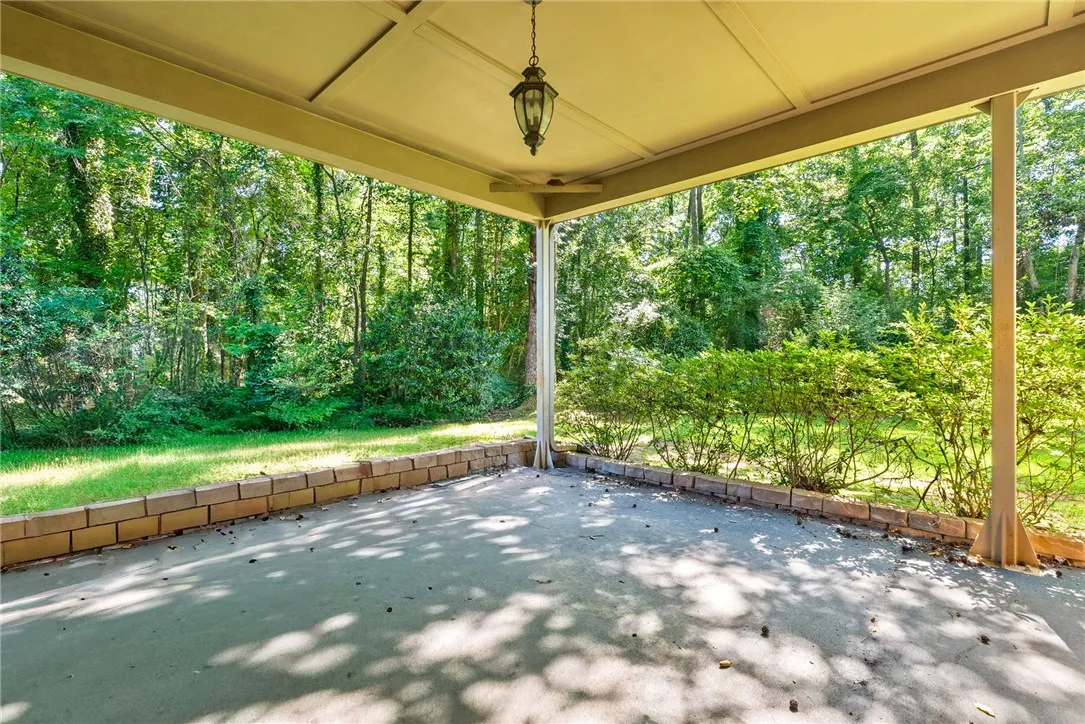 Covered patio on basement level